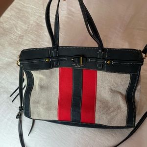 Tory Burch Nautical red white and blue tote bag